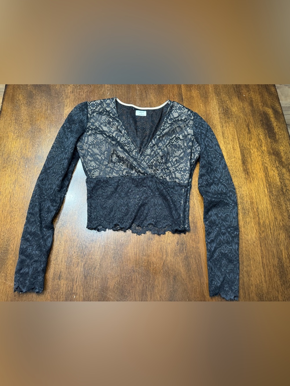 Wilfred Black Lace Wrap Crop Top